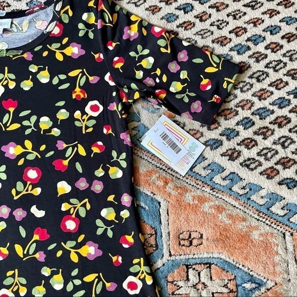 LulaRoe Floral Animal Print Julia T Shirt Dress - Picture 3 of 4